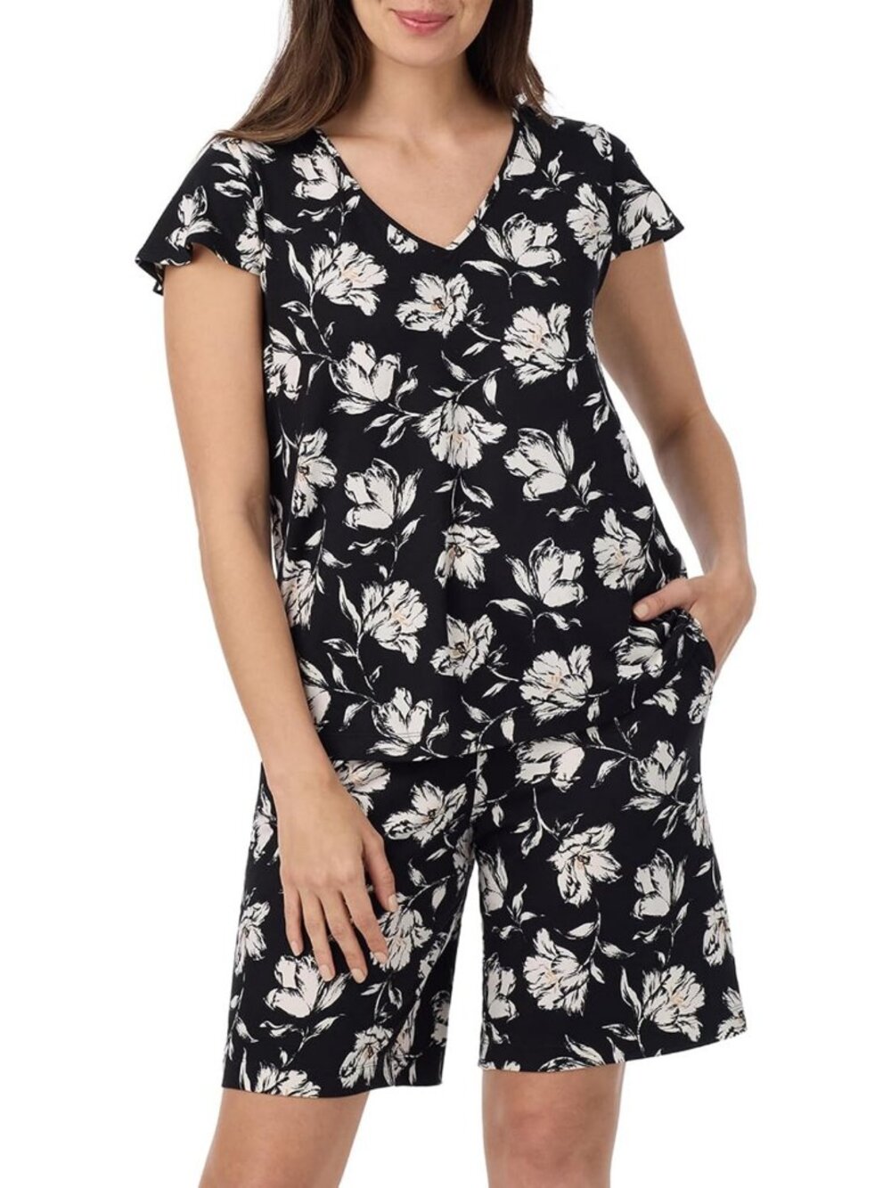 Cozy Women's 2-Piece Short Sleeve Jersey Pajama Set - Matching Sleepwear Outfit